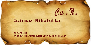 Csirmaz Nikoletta névjegykártya