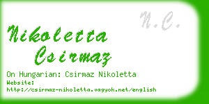 nikoletta csirmaz business card